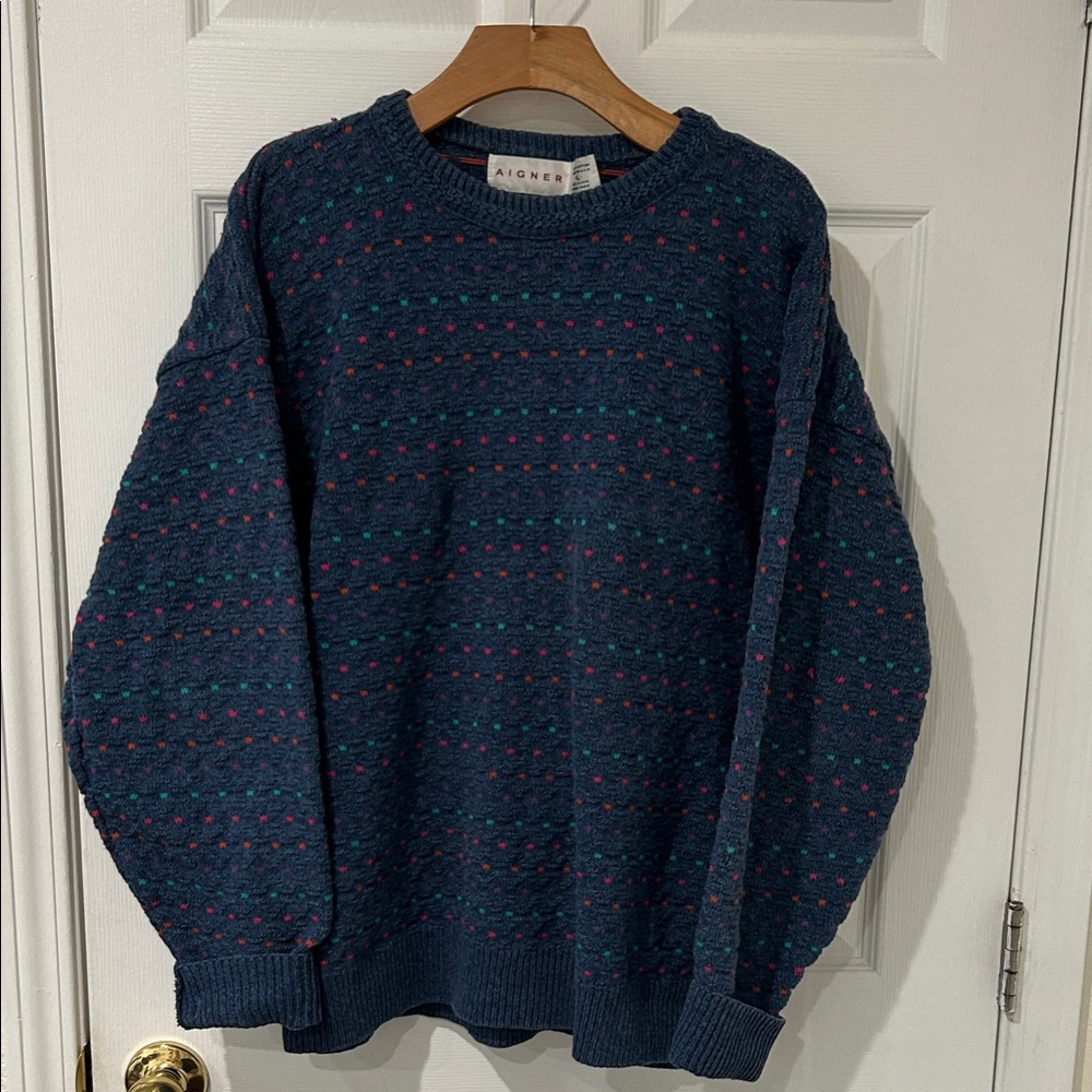 Women's Navy Crew Neck Sweater